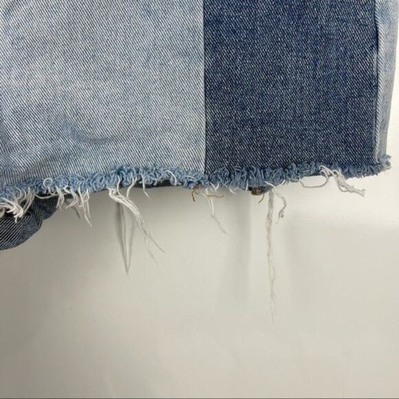 PacSun Two-Tone High Rise Cut Off Denim Shorts Women's Size 26 - Picture 5 of 8